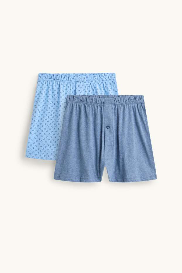 Uomo - Confezione da 2 - boxer - blu / azzurro