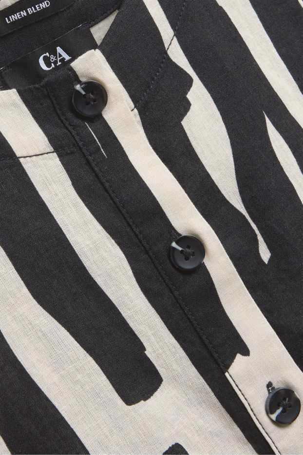 Dámské - Halenka bez rukávů - se vzorem - černá/bílá