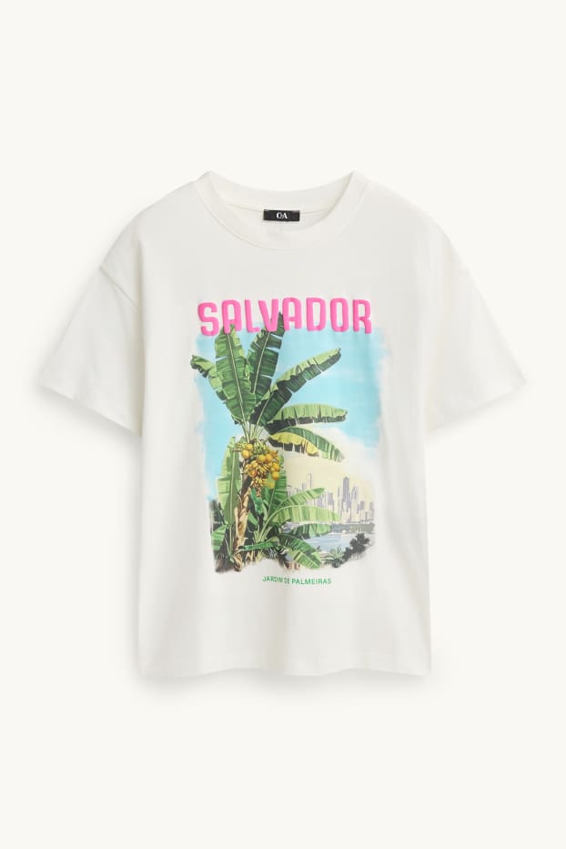 Femmes - T-shirt - relaxed fit - blanc