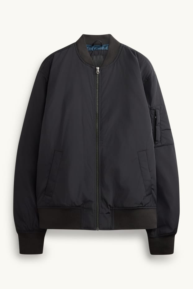 Home - Jaqueta bomber - folrada - negre