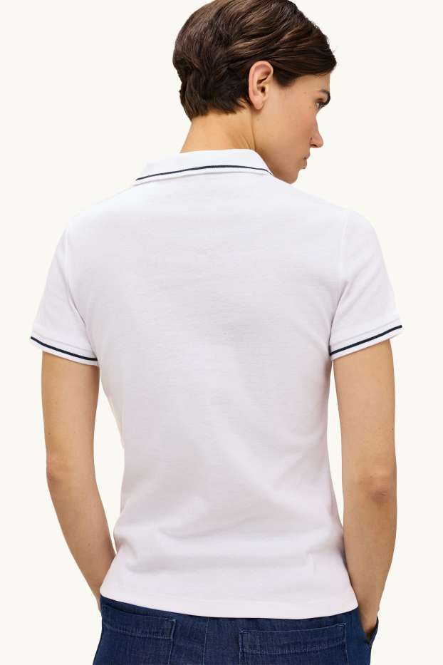 Damen - Poloshirt - Regular Fit - weiß