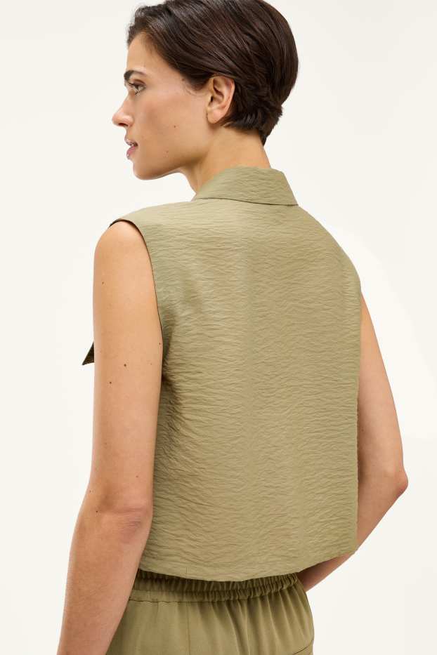 Dames - Gilet - met structuur - beige