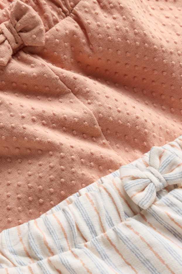 Bebeluși - fete - Multipack 2 perechi - pantaloni scurți bebeluși - portocaliu / alb-crem