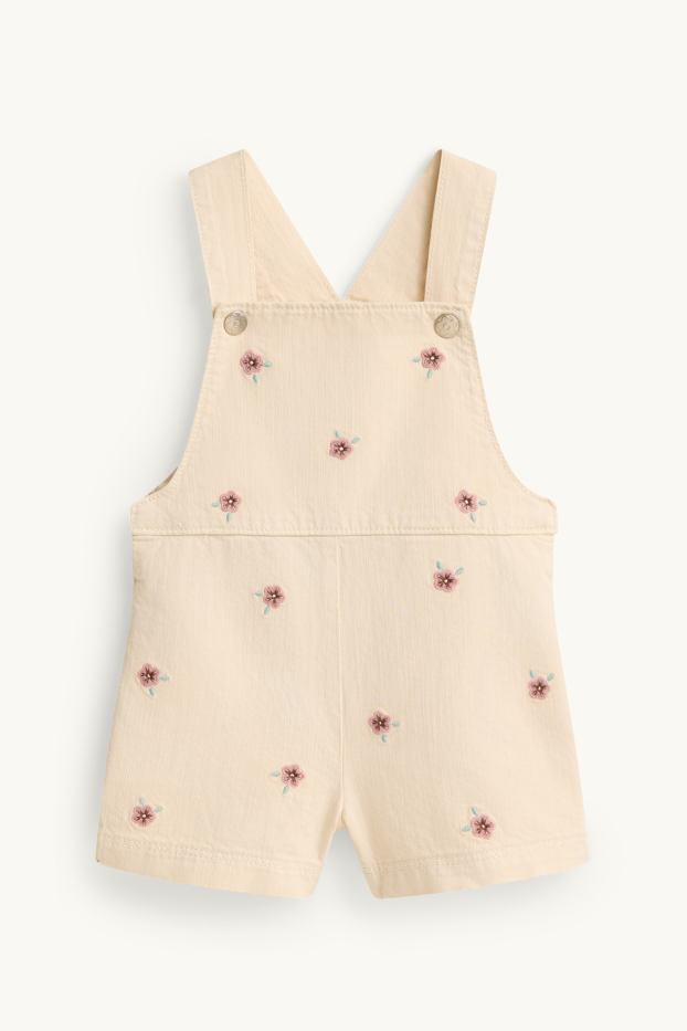 Bebeluși - fete - Floricele - compleu bebeluși - 2 piese - galben deschis