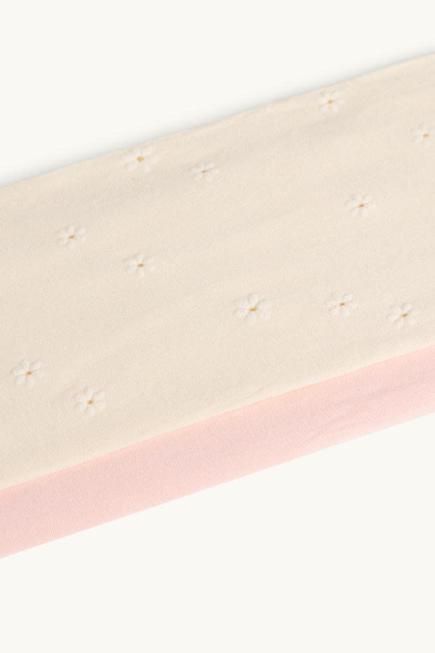 Children Girls - Multipack of 2 - floral - tights - 40 denier - creme