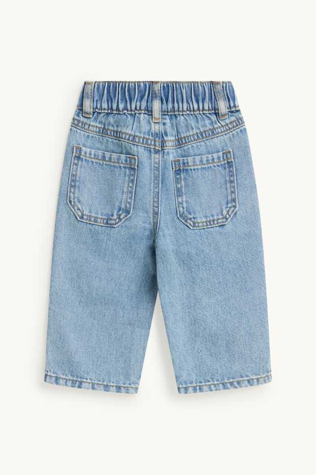 Baby Boys - Teddy bear - baby jeans - blue denim