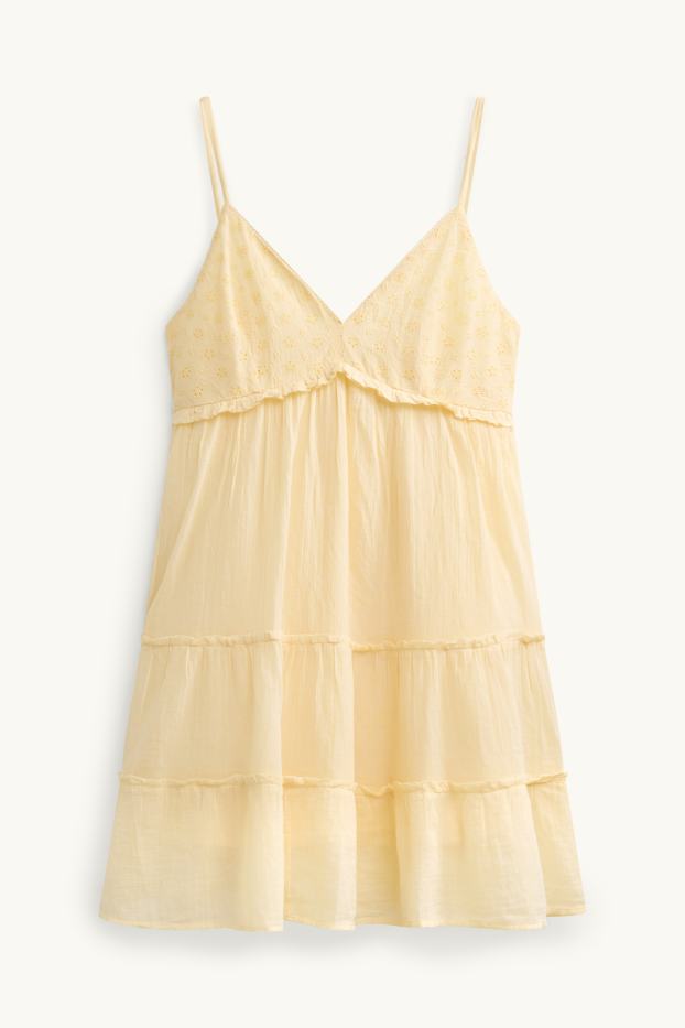 Damen - Empirekleid - gelb