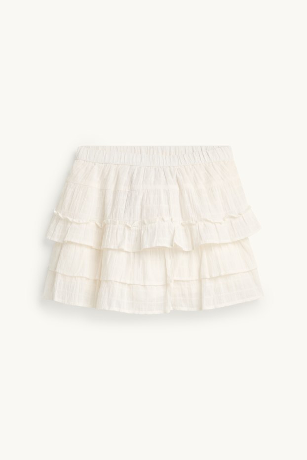 Damen - Rock - strukturiert - weiss