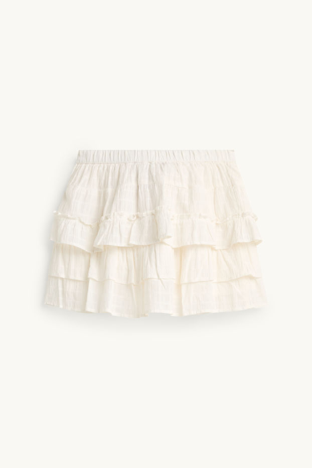 Damen - Rock - strukturiert - weiss