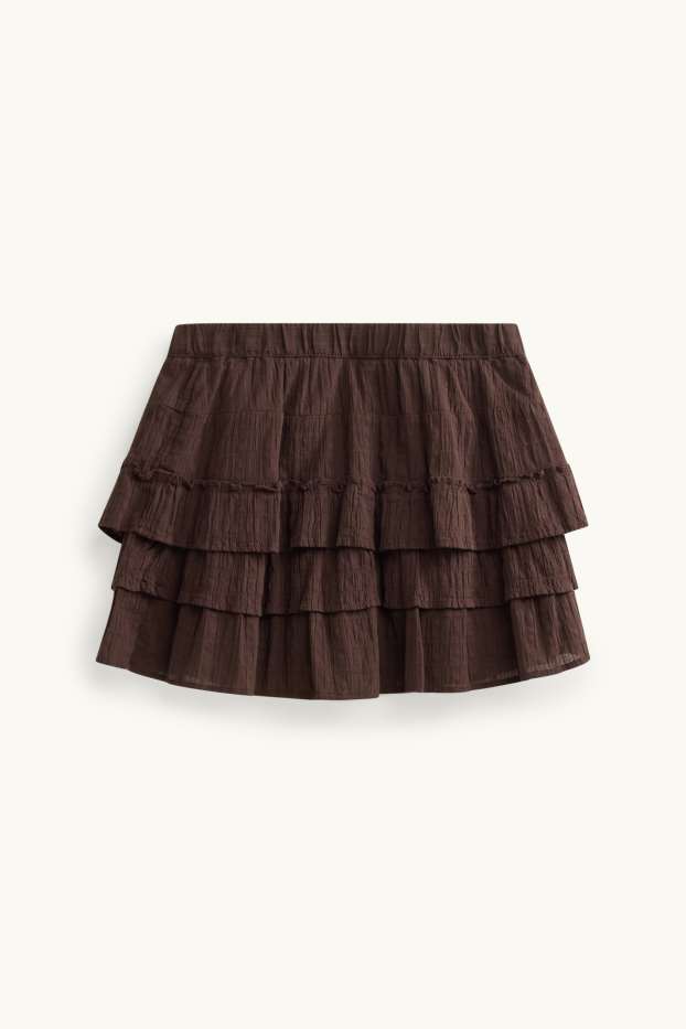 Damen - Rock - strukturiert - dunkelbraun