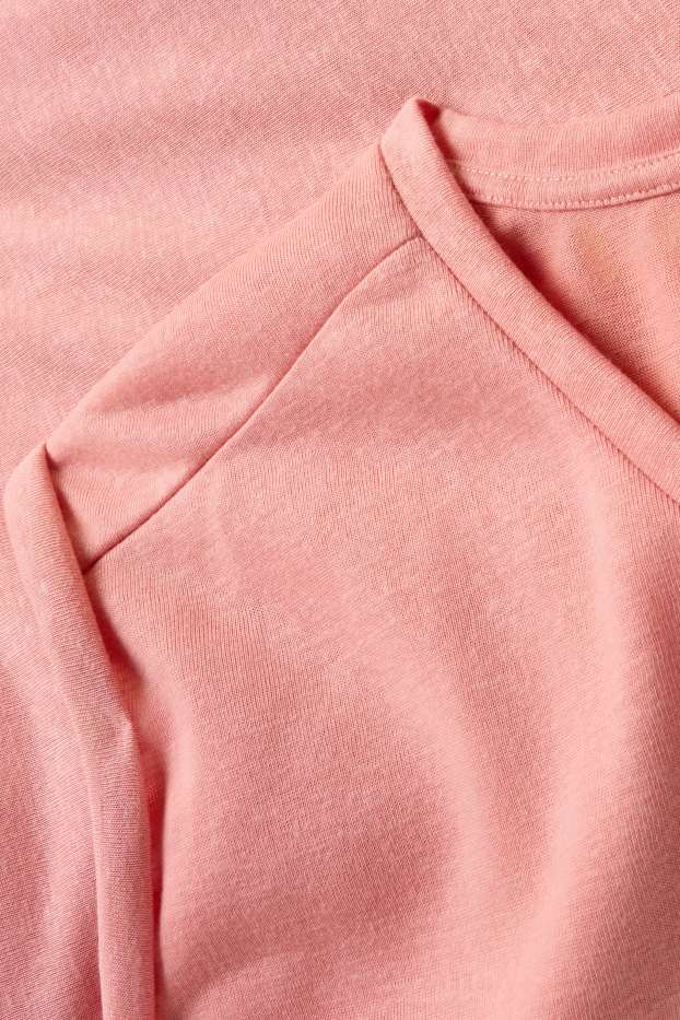 Femmes - T-shirt à col V - relaxed fit - rose