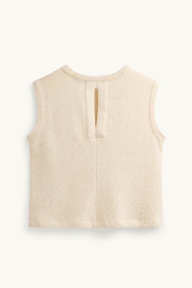 Donna - Top in maglia - bianco crema