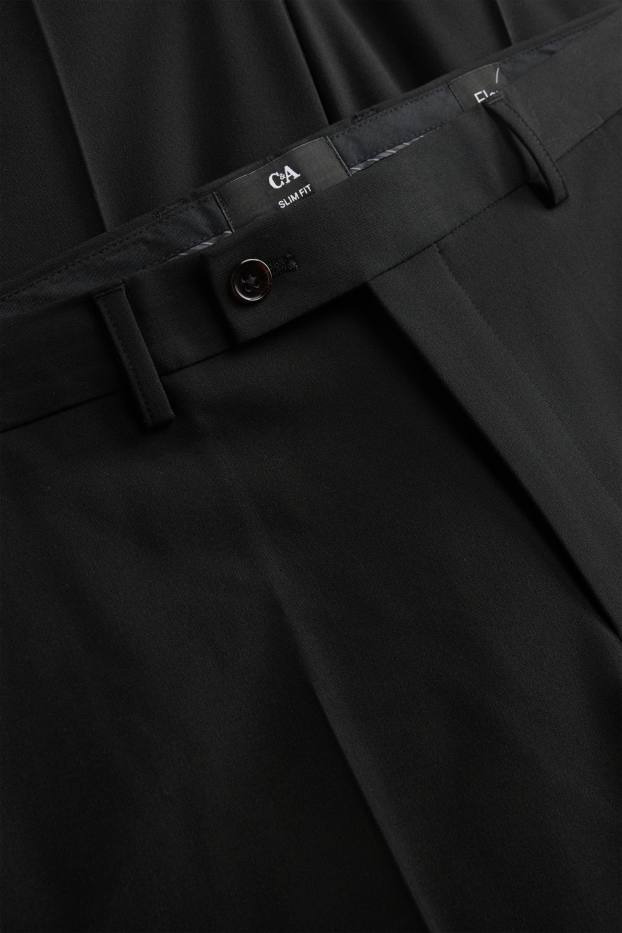 Herren - Anzughose - Slim Fit - Flex - schwarz
