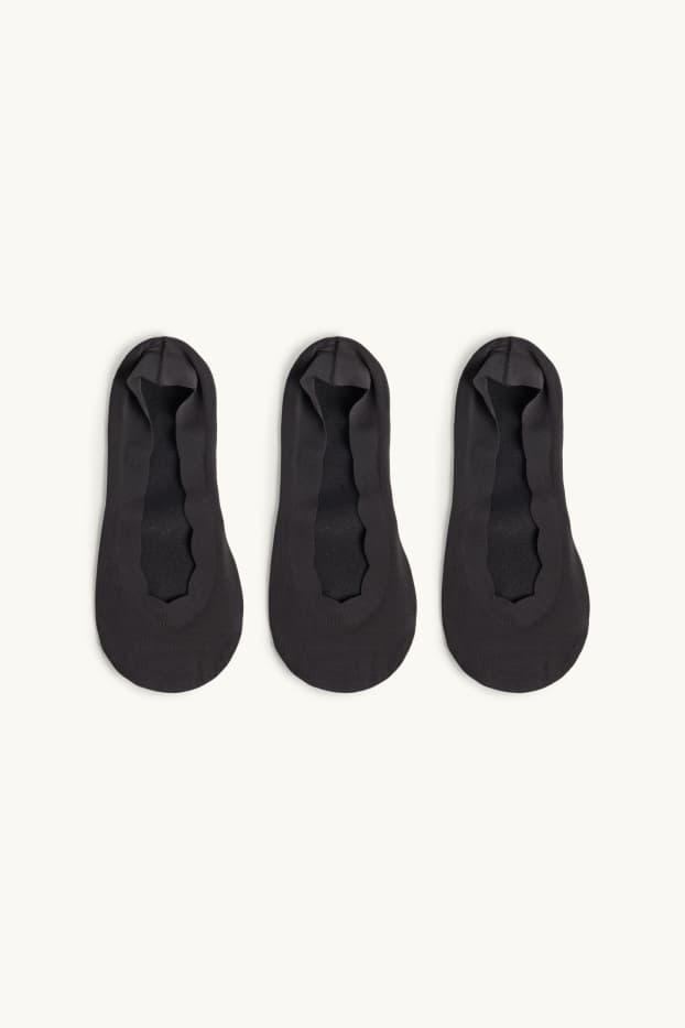 Femmes - Lot de 3 paires - chaussinettes - noir