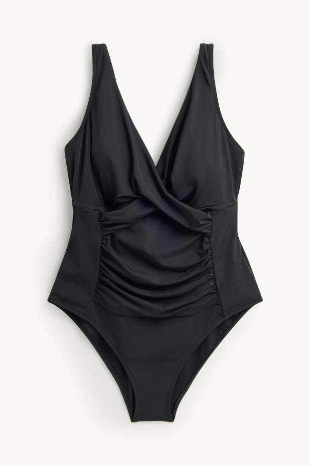 Dona - Banyador amb frunzit - enconxat - LYCRA® XTRA LIFE™ - negre