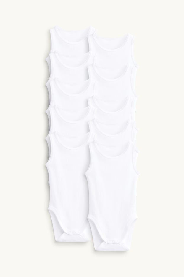 Unisexe - Lot de 10 - bodys bébé - blanc