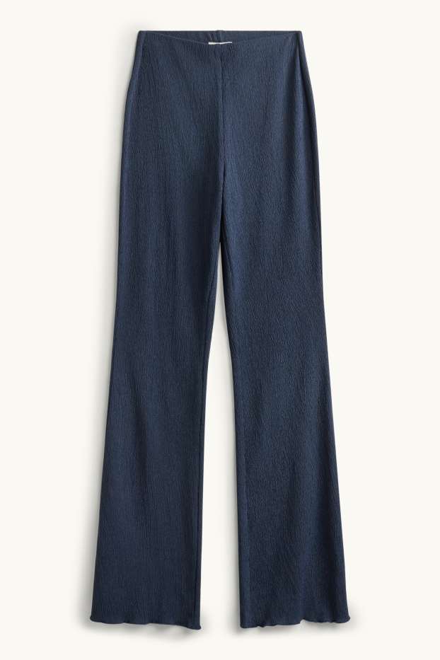 Dámské - Flared legíny - strukturované - modrá