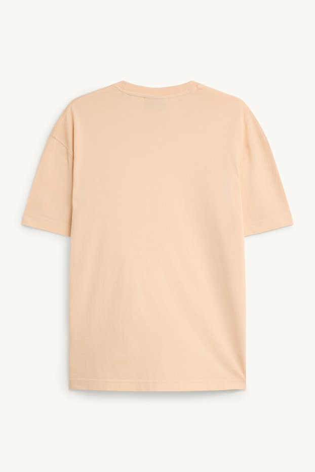 Pánské - Tričko - relaxed fit - lososová barva