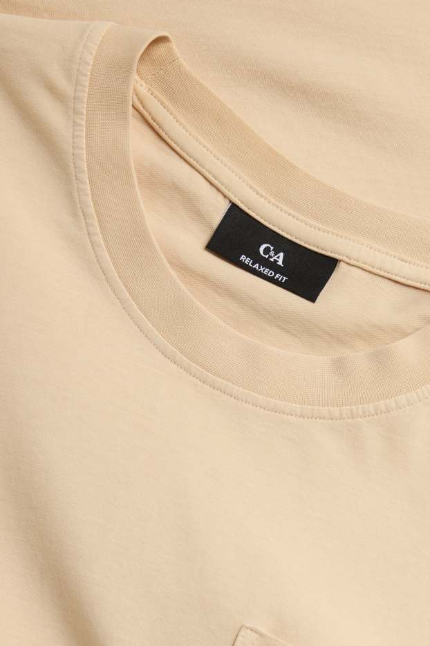 Pánské - Tričko - relaxed fit - lososová barva