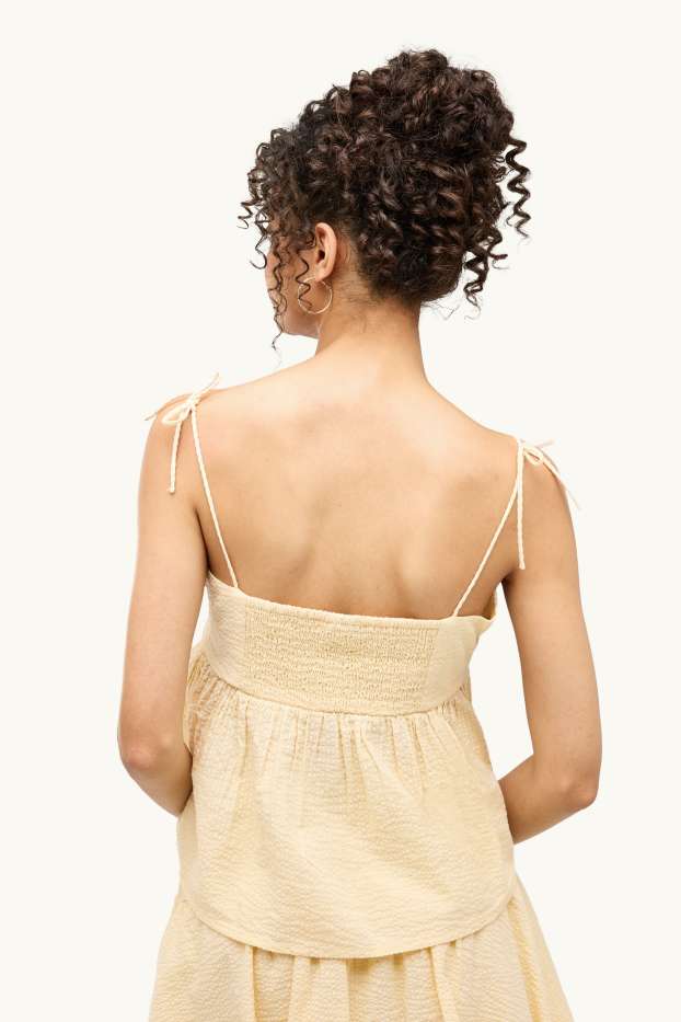 Mujer - Blusa sin mangas - con textura - amarillo