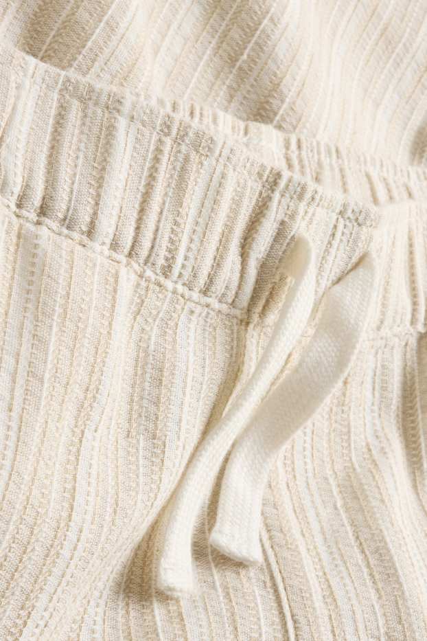 Children Boys - Bermuda shorts - striped - textured - beige