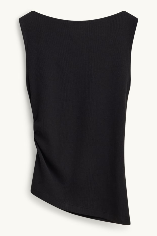 Donna - Top - a coste - nero