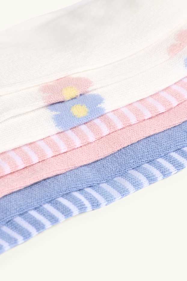 Kinder Mädchen - Multipack 7er - Blume - Sneakersocken - weiss