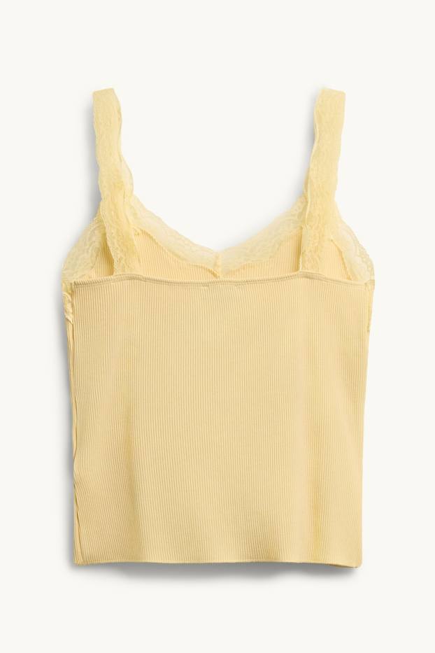 Dámské - Top - žebrovaný - žlutá