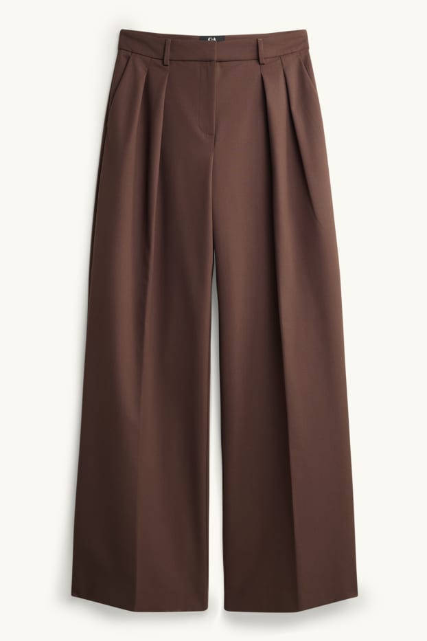 Femmes - Pantalon de bureau - mid waist - regular fit - marron