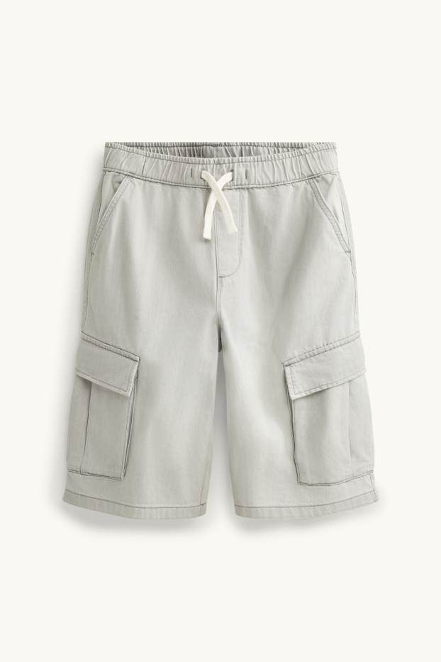 Kinder Jungen - Jeans-Bermudas - hellgrau