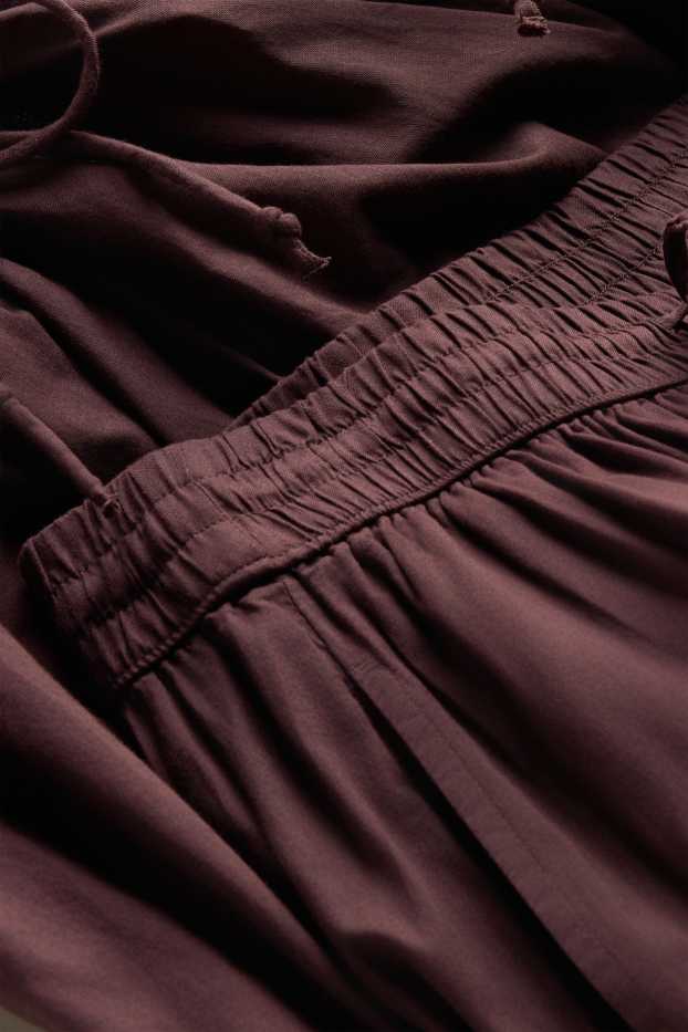 Damen - Haremshose - Mid Waist - Balloon Leg - braun