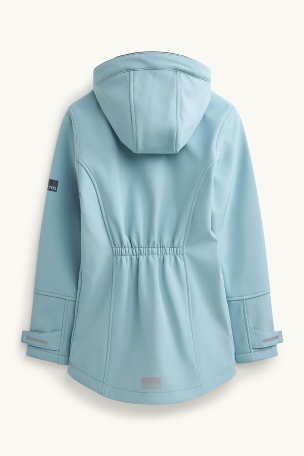 Bambine - Giacca soft shell con cappuccio - impermeabile - azzurro