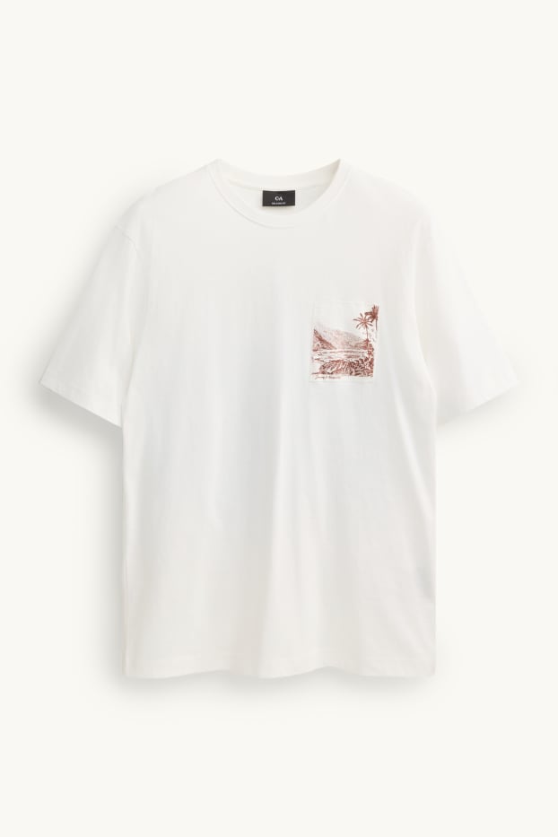 Herren - T-Shirt - Relaxed Fit - weiß