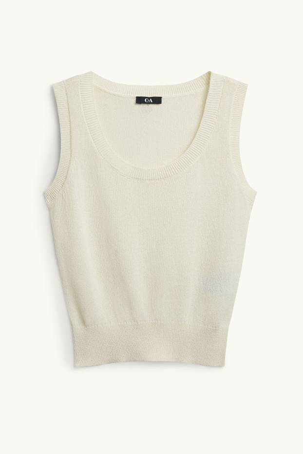 Femmes - Pull sans manches - blanc crème