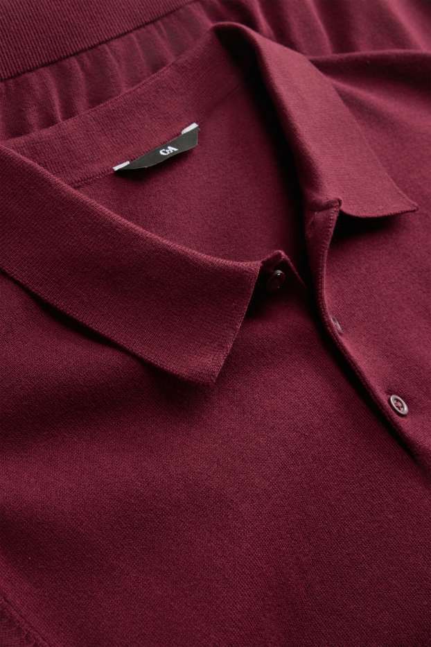 Bărbați - Tricou polo din tricot - regular fit - bordo