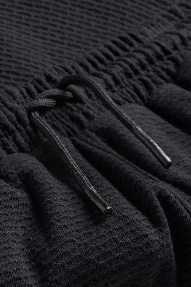 Kinder Buben - Sweatshorts - strukturiert - schwarz