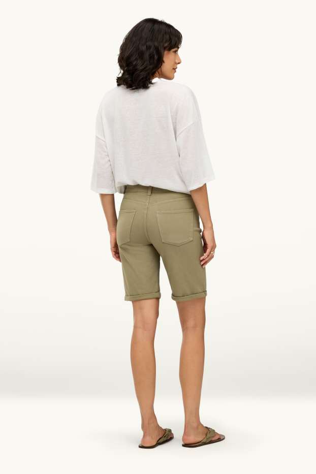 Damen - Jeans-Bermudas - khaki