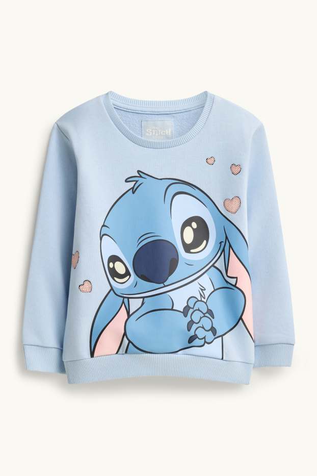 Kinder Mädchen - Lilo & Stitch - Sweatshirt - Glanz-Effekt - blau
