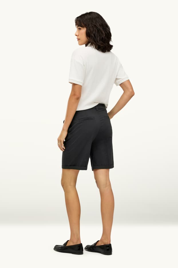 Dames - Bermuda - mid waist - zwart