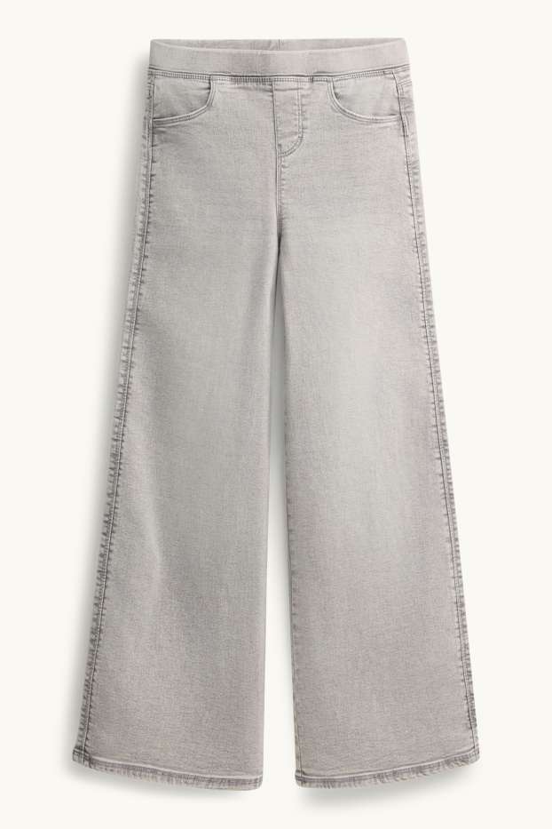 Bambine - Jeggings a gamba larga - jeans grigio chiaro