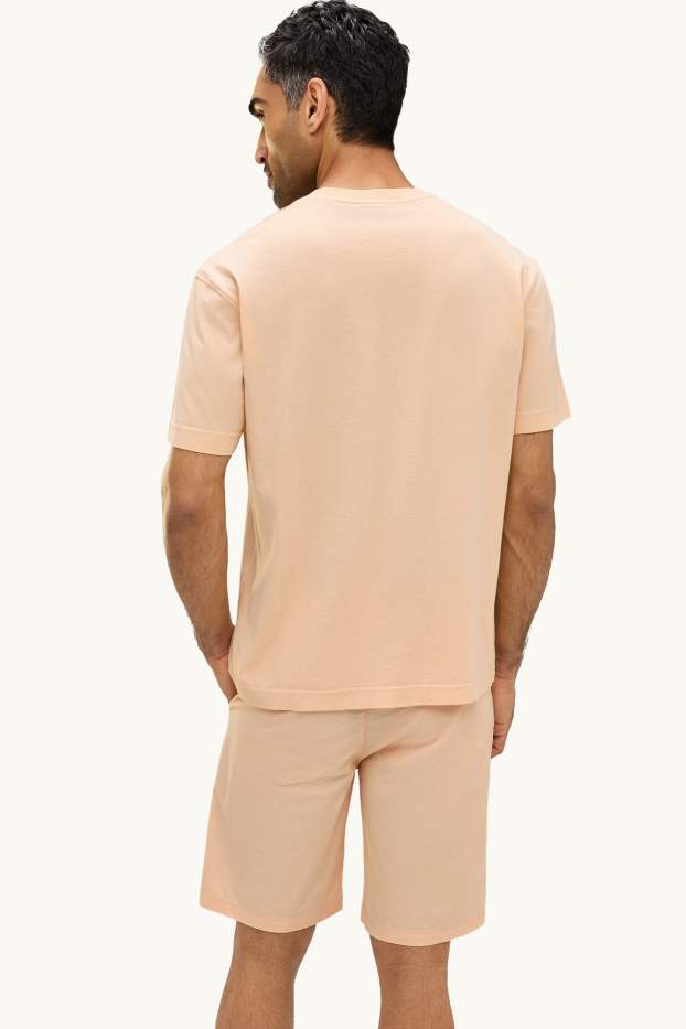 Pánské - Tričko - relaxed fit - lososová barva