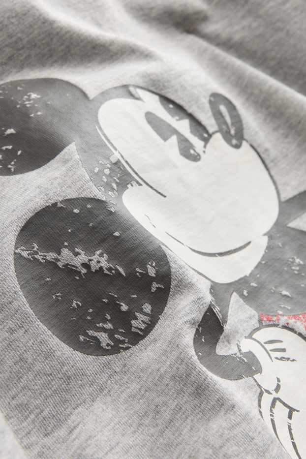 Damen - T-Shirt - Regular Fit - Micky Maus - grau / schwarz