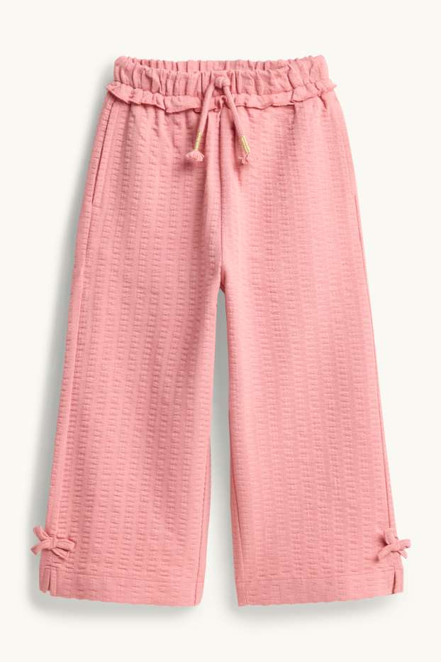 Kinderen: meisjes - Pantalon - met structuur - roze
