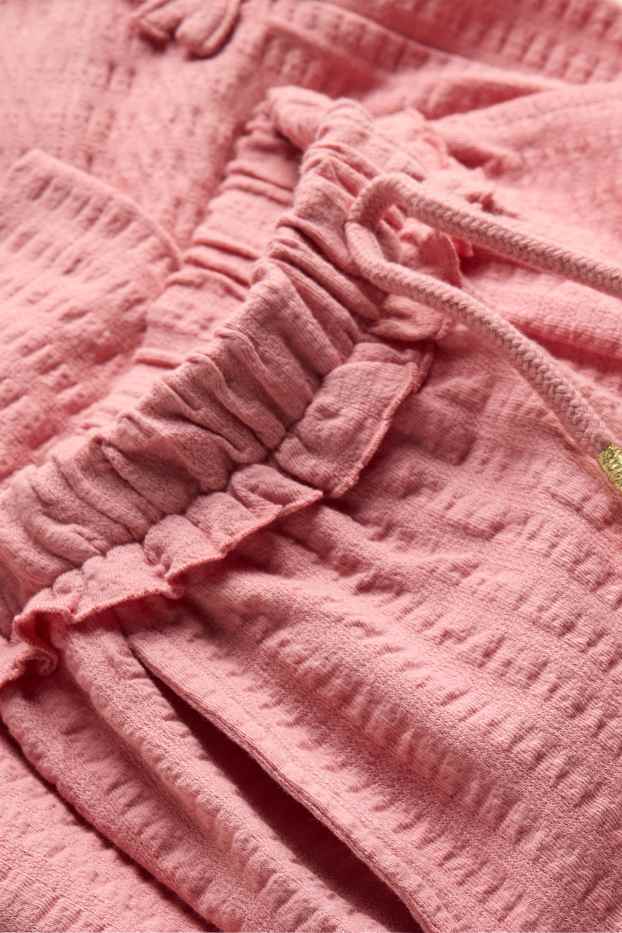 Kinderen: meisjes - Pantalon - met structuur - roze