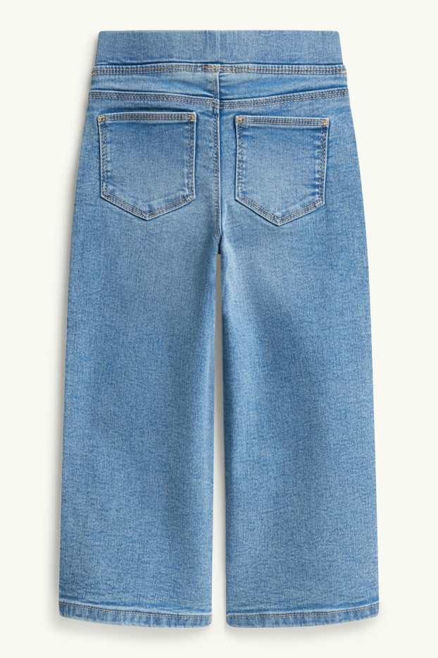 Kinderen: meisjes - Wide leg jegging - jeansblauw