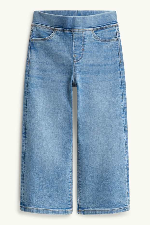 Kinderen: meisjes - Wide leg jegging - jeansblauw