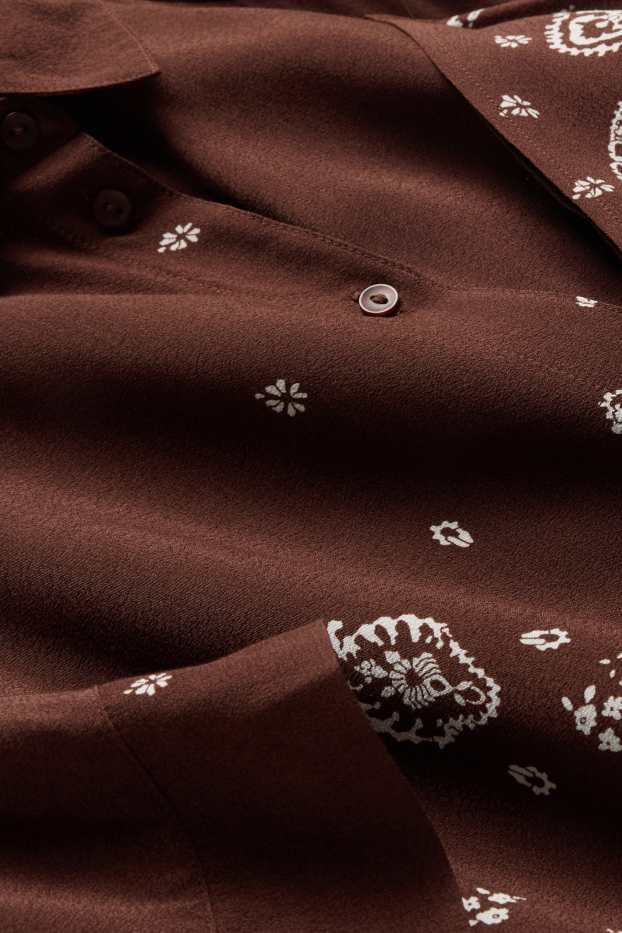 Damen - Bluse - gemustert - dunkelbraun