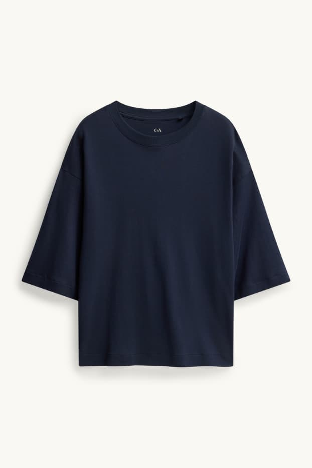 Damen - T-Shirt - Oversized - dunkelblau