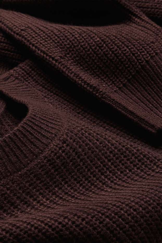 Damen - Pullover - gerippt - braun
