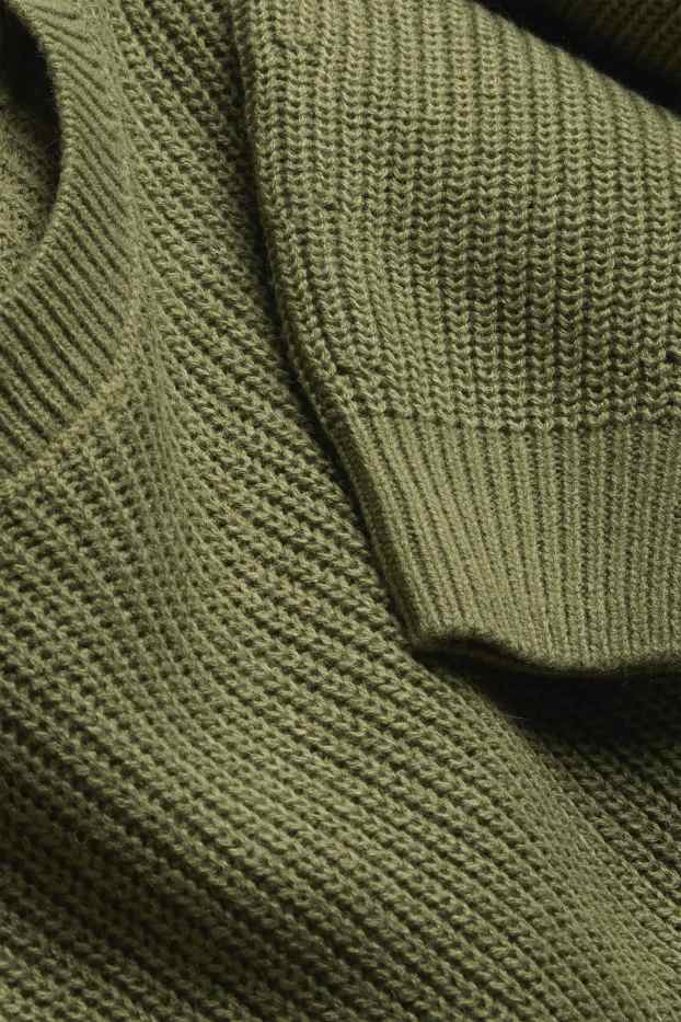 Damen - Pullover - gerippt - grün